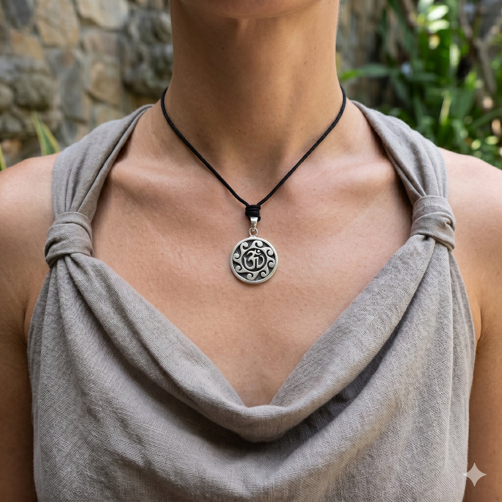 Unique Hindu Symbol Sterling Silver Pewter Brass Charm Necklace Pendant Jewelry
