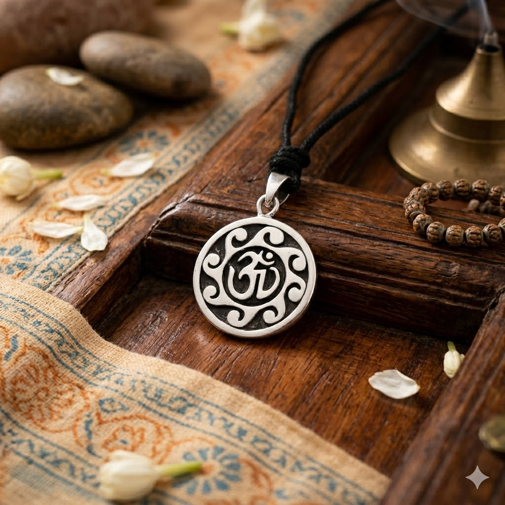 Unique Hindu Symbol Sterling Silver Pewter Brass Charm Necklace Pendant Jewelry