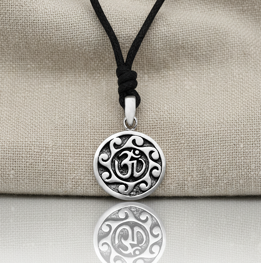 Unique Hindu Symbol Sterling Silver Pewter Brass Charm Necklace Pendant Jewelry