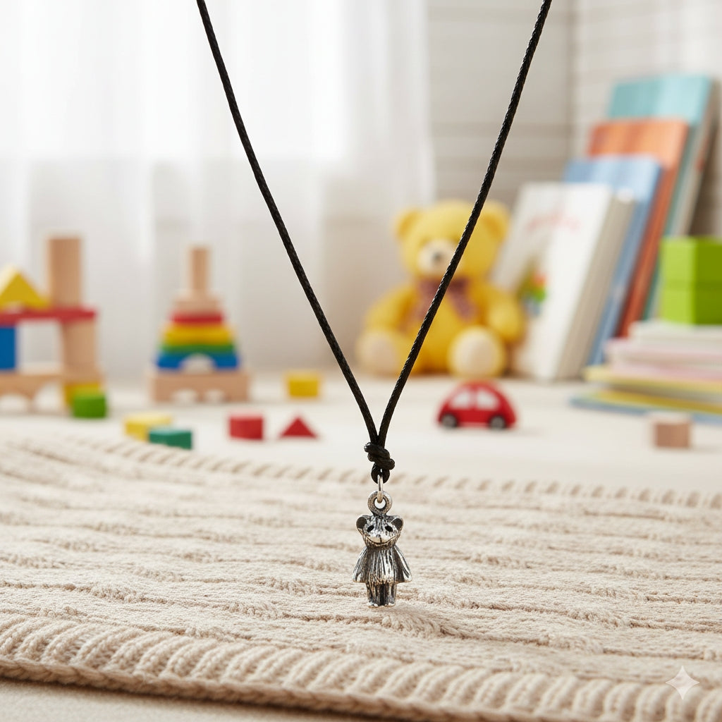 Teddy Bear Doll Charm 92.5 Sterling Silver Pewter Brass Necklace Pendant Jewelry