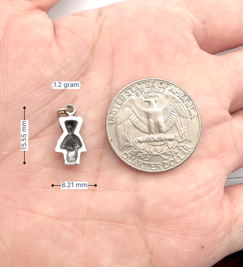 Teddy Bear Doll Charm 92.5 Sterling Silver Pewter Brass Necklace Pendant Jewelry