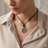 92.5 Sterling Silver Best Friends Broken Heart Pendant Charm With Cotton Cord