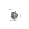 92.5 Sterling Silver Best Friends Broken Heart Pendant Charm With Cotton Cord
