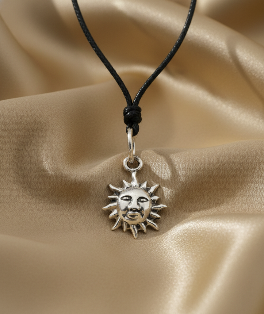 Mini Sun 92.5 Sterling Silver Gold Brass Charm Necklace Pendant Jewelry