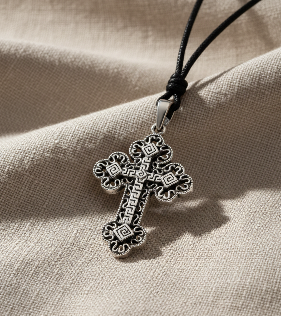 Gothic Celtic Cross Sterling-silver Brass Charm Necklace Pendant Jewelry