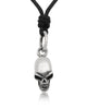 Mini Skull Head 92.5 Sterling Silver Brass Necklace Pendant Jewelry
