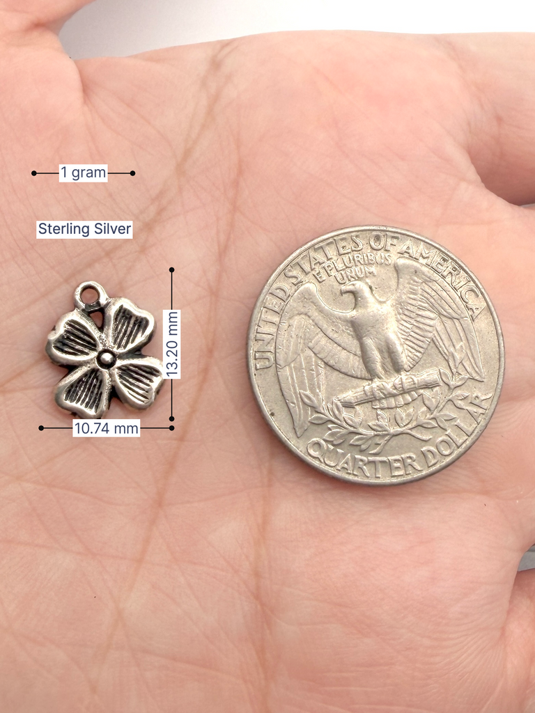 Four Leaf Clover Sterling-silver Pewter Gold Brass Charm Necklace Pendant Jewelry