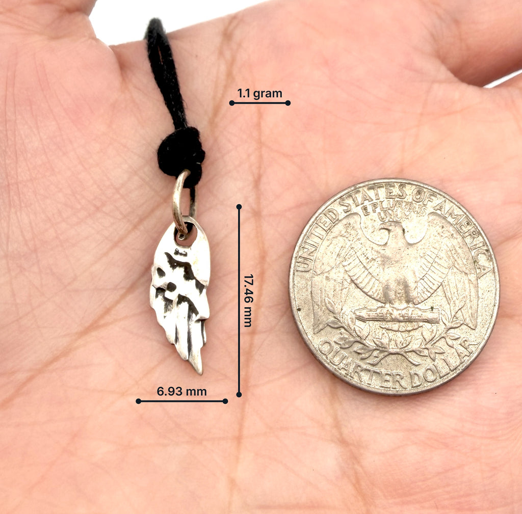 Wing Of An Angel Sterling Silver Brass Pewter Silver Charm Necklace Pendant Jewelry