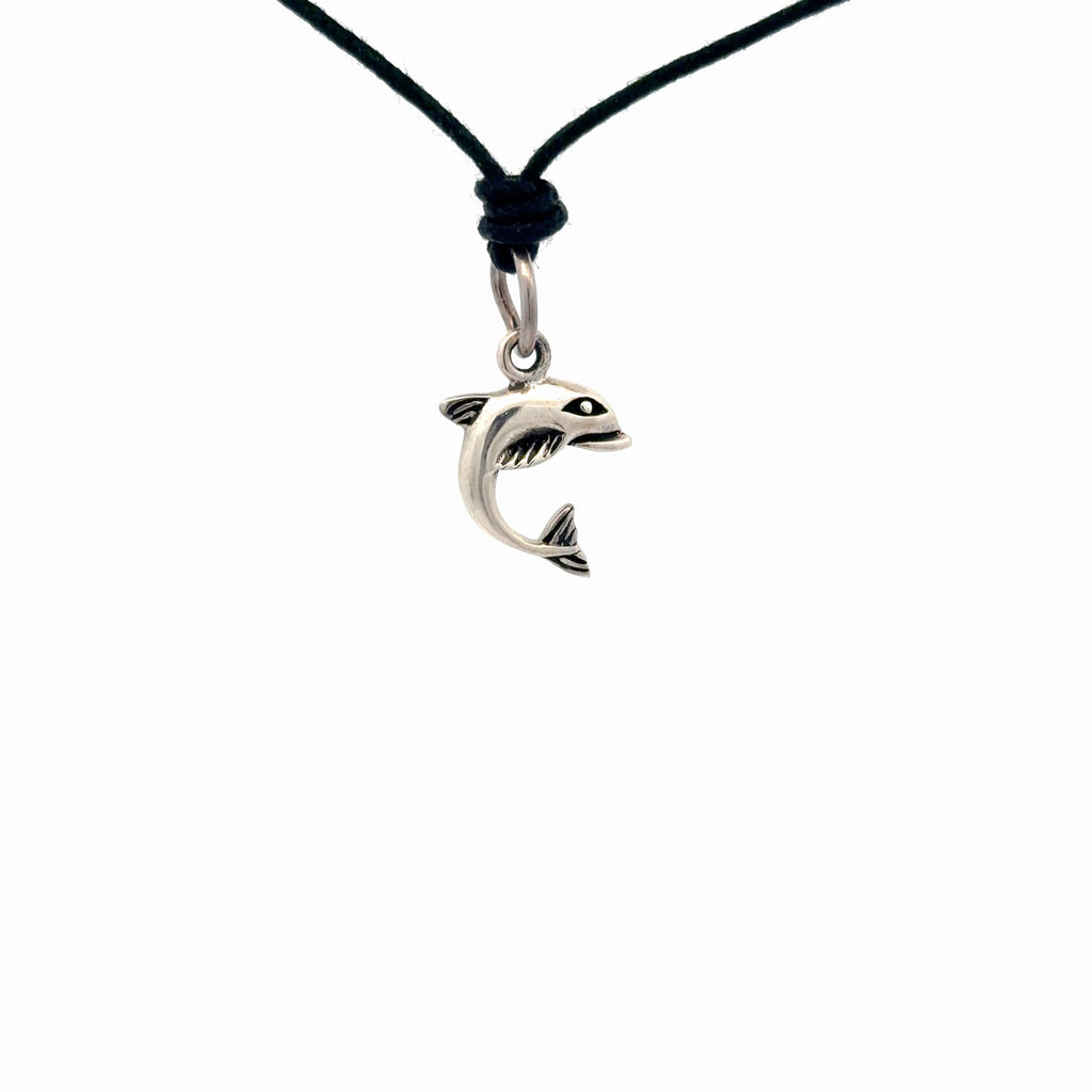 Handmade Lovely Dolphin Silver Pewter Charm Necklace Pendant Jewelry