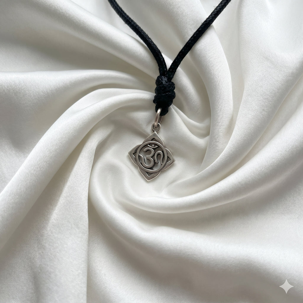 Trendy Hindu Word Om Ohm 92.5 Sterling Silver Pewter Brass Necklace Pendant Jewelry