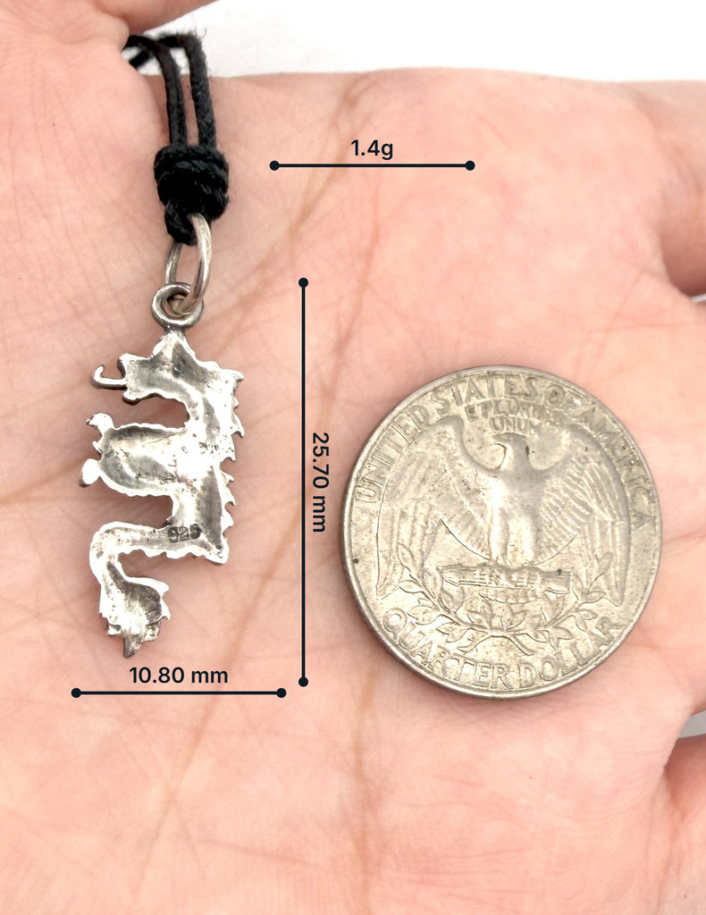 Dragon Chinese Handmade Sterling Silver Gold Brass Necklace Pendant Jewelry