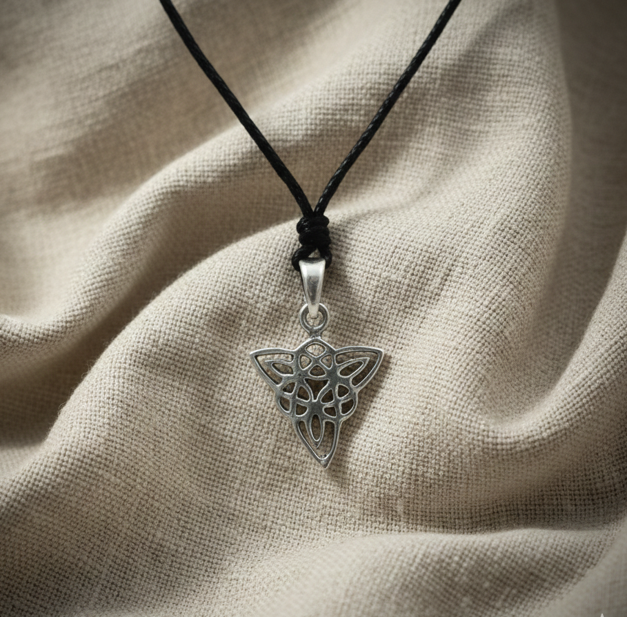 Classic Trilogy Triquetra 92.5 Sterling Silver Gold Brass Necklace Pendant Jewelry