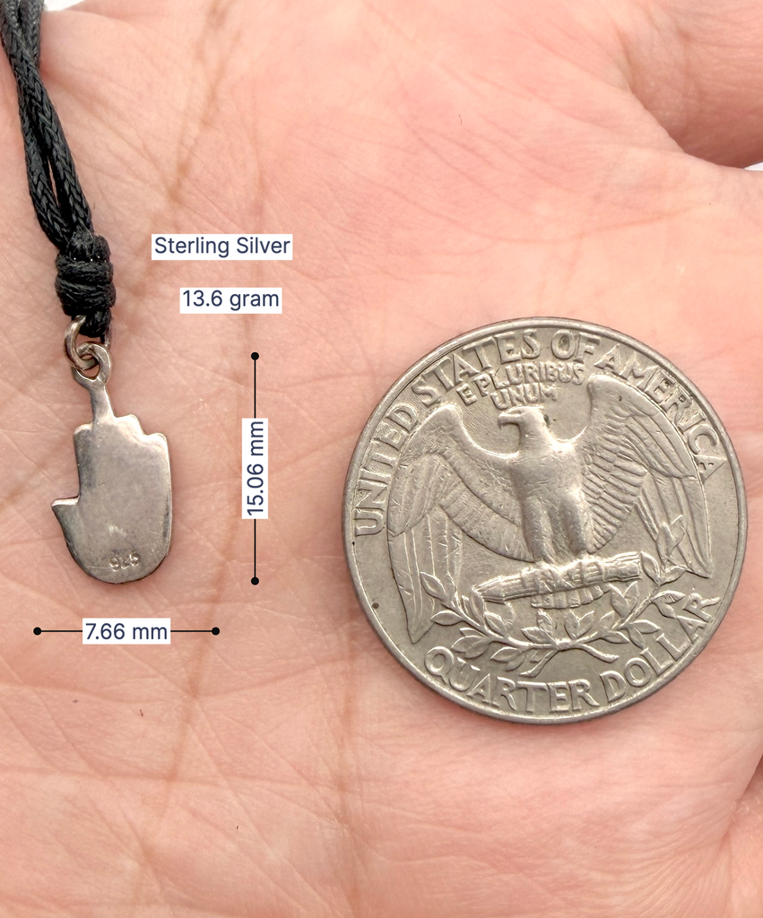 Hamsa Jewish Hand 92.5 Sterling Silver Pewter Brass Necklace Pendant Jewelry