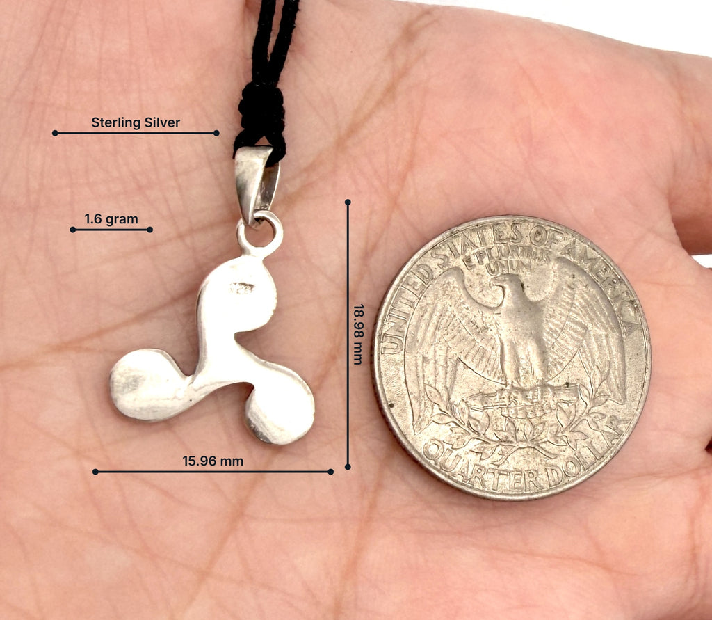 Trilogy Wave 92.5 Sterling Silver Pewter Gold Brass Necklace Pendant Jewelry