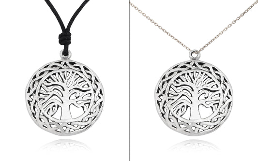 Tree of Life 92.5 Sterling Silver Brass Charm Necklace Pendant Necklace Jewelry