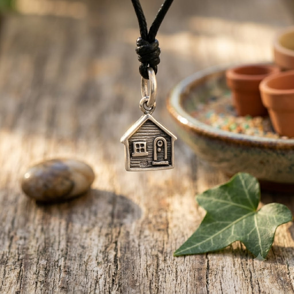 Sweet House 92.5 Sterling Silver Gold Brass Charm Necklace Pendant Jewelry