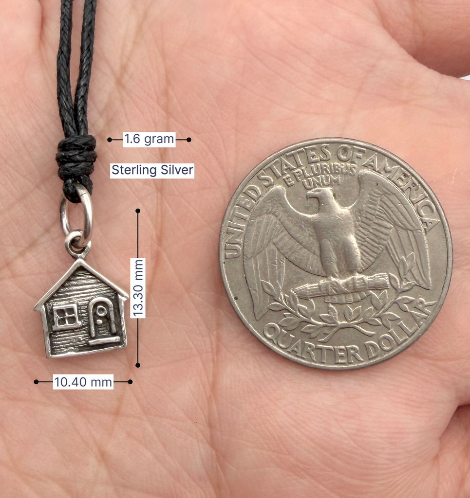 Sweet House 92.5 Sterling Silver Gold Brass Charm Necklace Pendant Jewelry