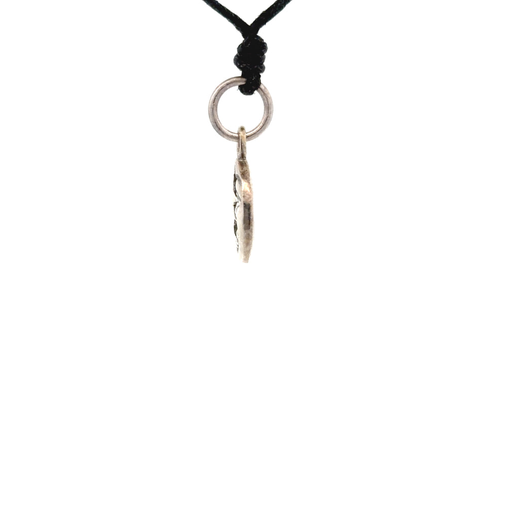 Moon & Star Silver Pewter Sterling Silver Charm Necklace Pendant Jewelry With Cotton Cord