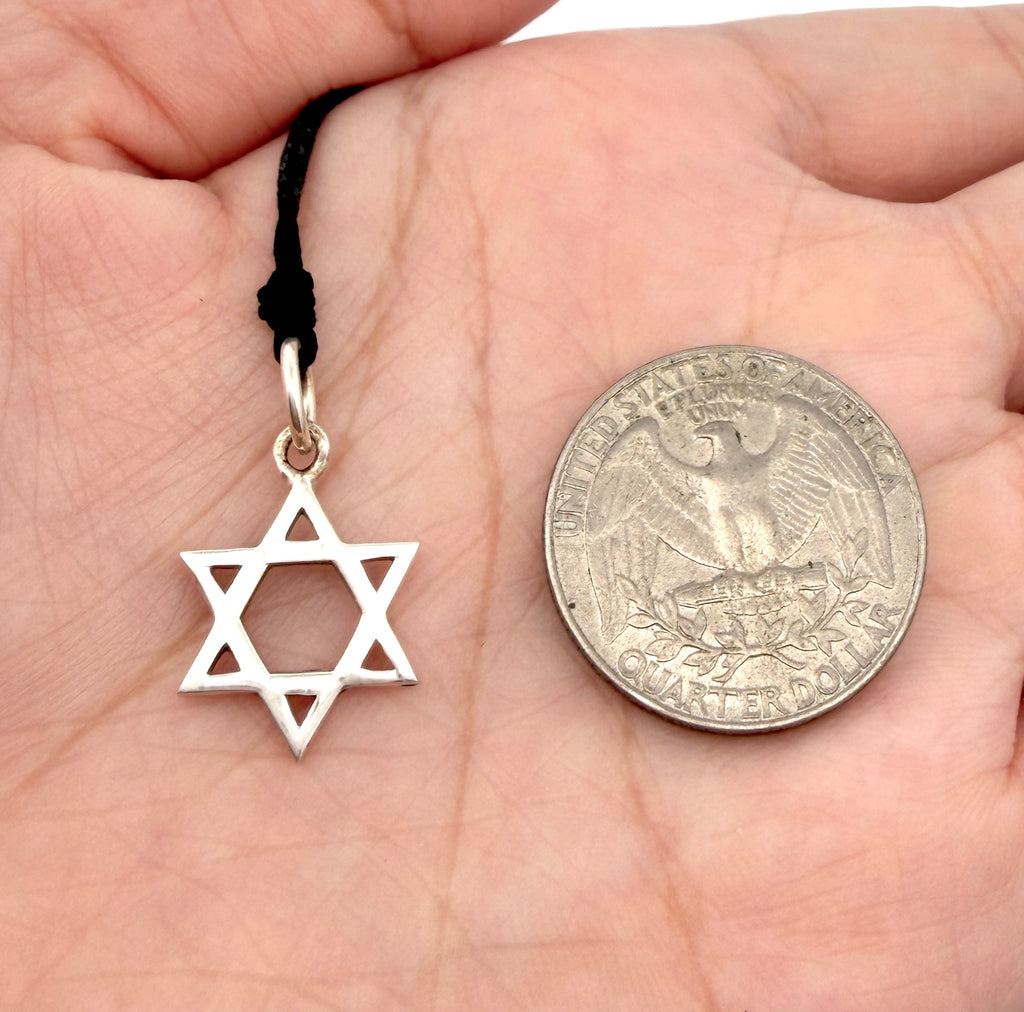 Star of David 92.5 Sterling Silver Pewter Brass Charm Necklace Pendant Jewelry
