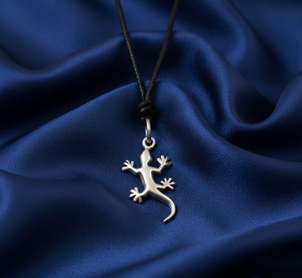 Lizard Reptile Handmade 92.5 Sterling Silver Necklace Pendant Jewelry