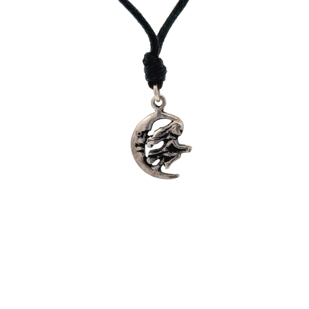 Witch Moon Handmade Gold Brass Silver Pewter Charm Necklace Pendant Jewelry