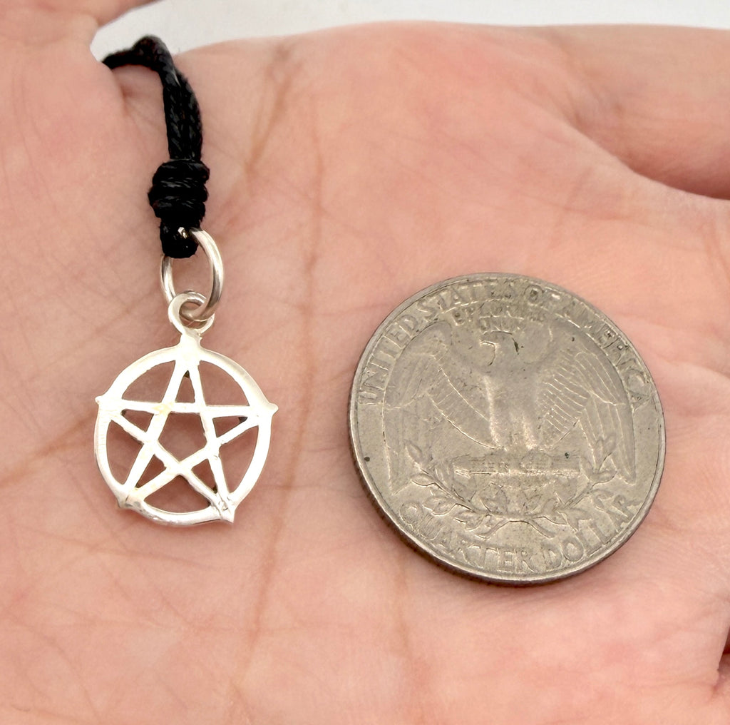 Durable Pentagram 92.5 Sterling Silver Pewter Brass Necklace Pendant Jewelry