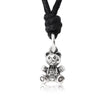 Cute Teddy Bear 92.5 Sterling Silver Gold Brass Charm Necklace Pendant Jewelry