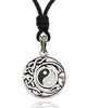 Moon & Sun Ying Yang Handmade Sterling Silver Gold Brass Necklace Pendant Jewelry