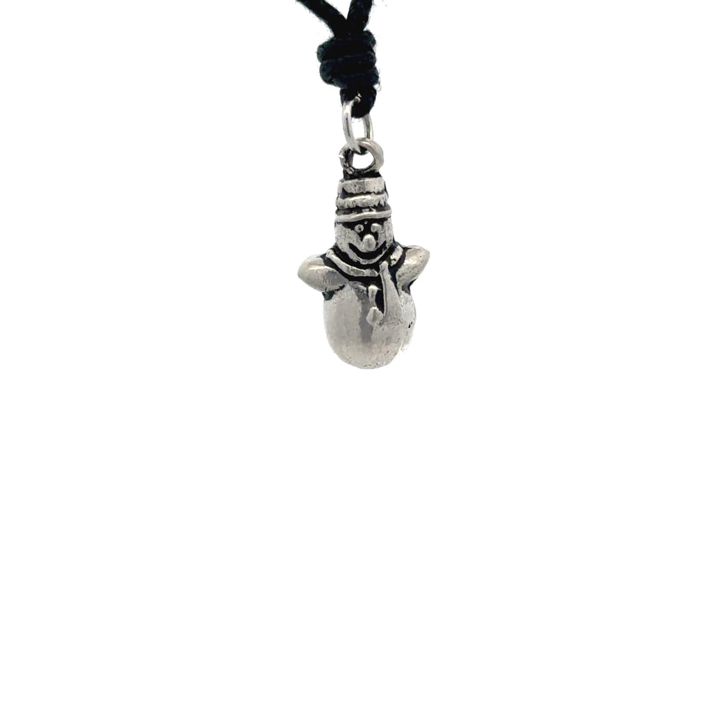Cute Mini Snowman Frozen 92.5 Sterling Silver Gold Brass Charm Necklace Pendant Jewelry