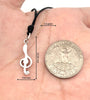 Musical Note 92.5 Sterling Silver Charm Necklace Pendant Jewelry