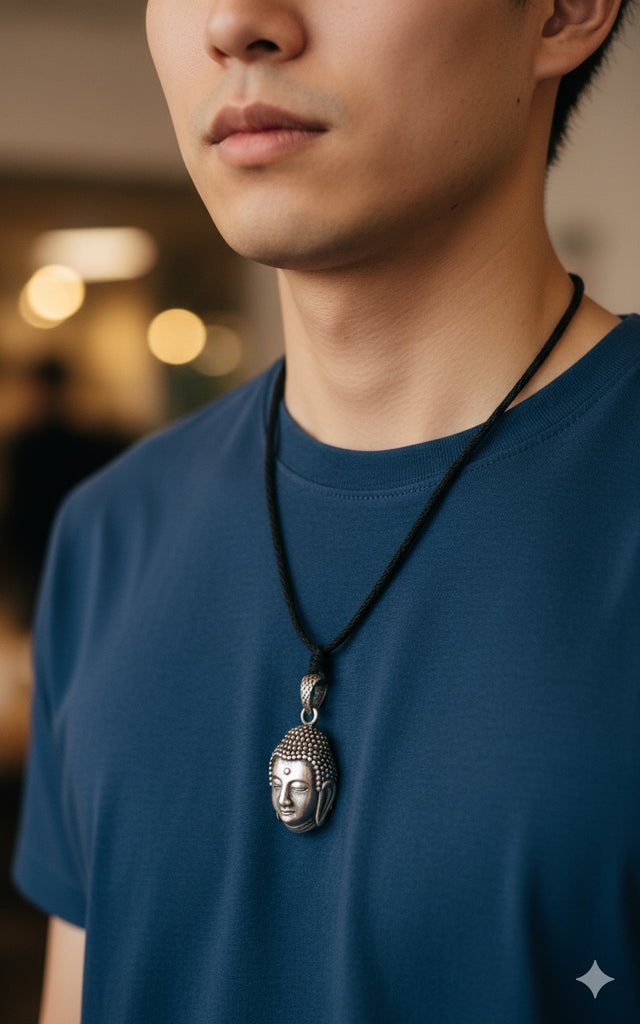 New Buddha Head Gold Brass Charm Necklace Pendant Jewelry