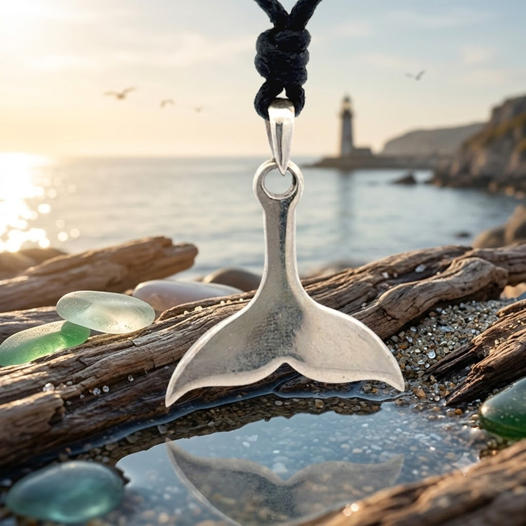 Unique Whale Tail Silver Pewter Brass Charm Necklace Pendant Jewelry