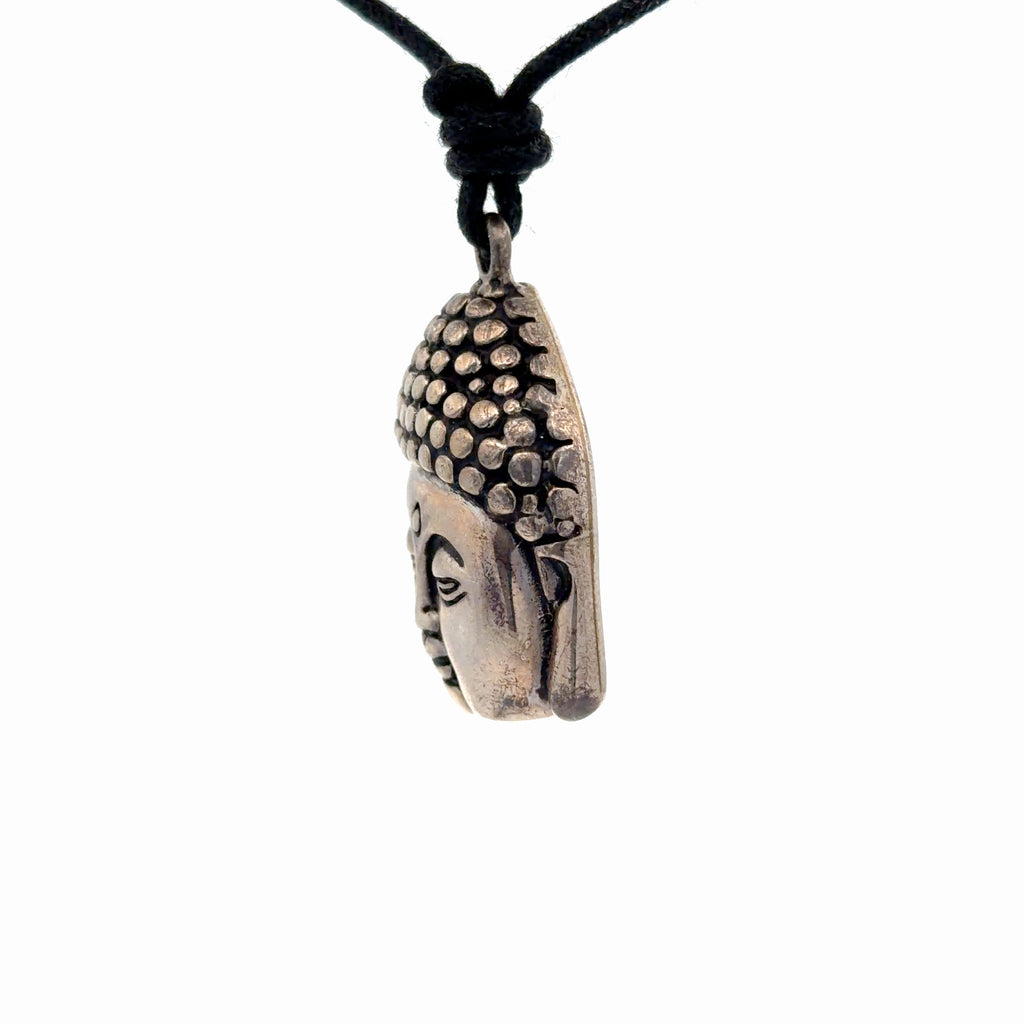 Buddha Head Silver Pewter Gold Brass Charm Necklace Pendant Jewelry