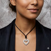 Lovely White Heart 95.2 Sterling Silver Charm Necklace Pendant Jewelry