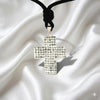 Elegant Multicolor Rhinestone Cross Charm 92.5 Sterling Silver  Necklace Pendant Jewelry