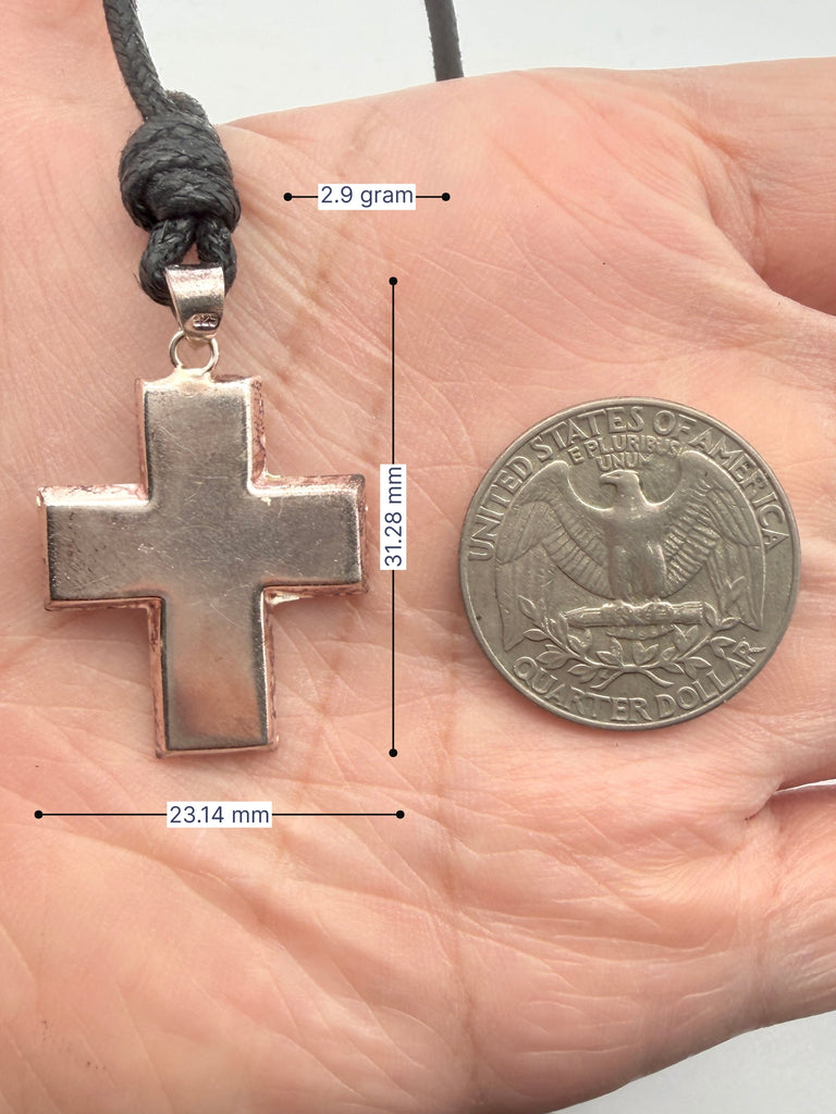 Elegant Multicolor Rhinestone Cross Charm 92.5 Sterling Silver  Necklace Pendant Jewelry