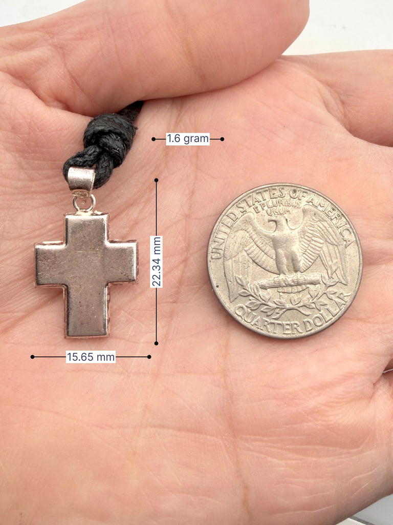 Elegant Multicolor Rhinestone Cross Charm 92.5 Sterling Silver  Necklace Pendant Jewelry