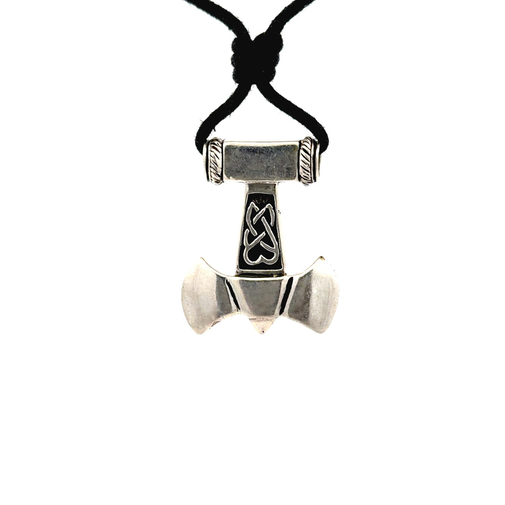 God's Hammer Mjolnir 92.5 Sterling Silver Brass Necklace Pendant Jewelry