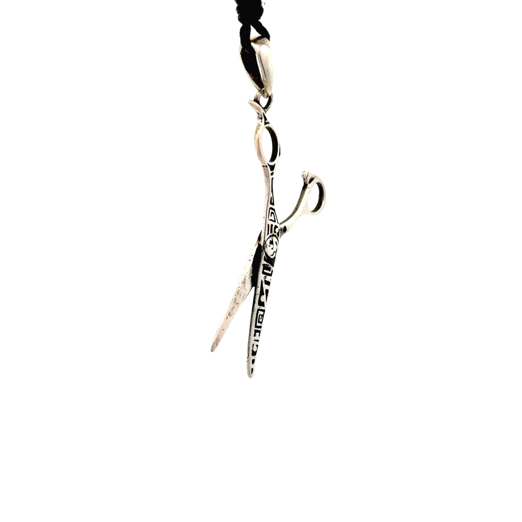 Scissorss Barber Salon 92.5 Sterling Silver Brass Charm Necklace Pendant Jewelry