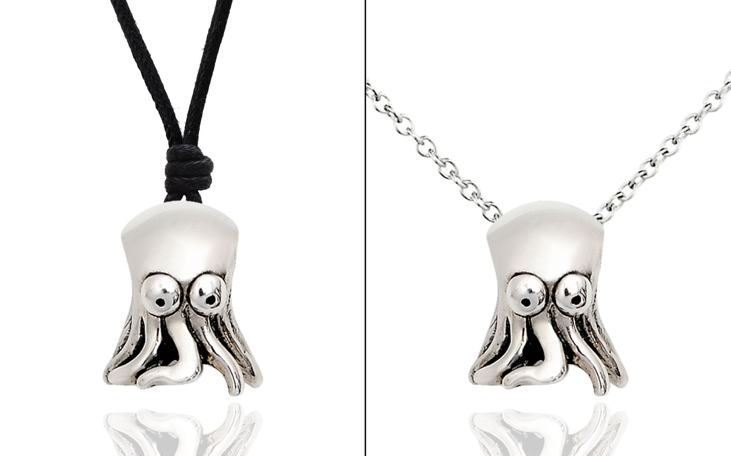 Cute Octopus 92.5 Sterling Silver Pewter Brass Charm Necklace Pendant Jewelry