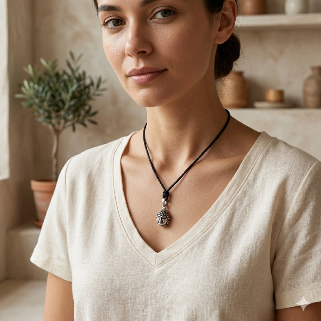 Unique Buddha Sterling-silver Pewter Brass Charm Necklace Pendant Jewelry