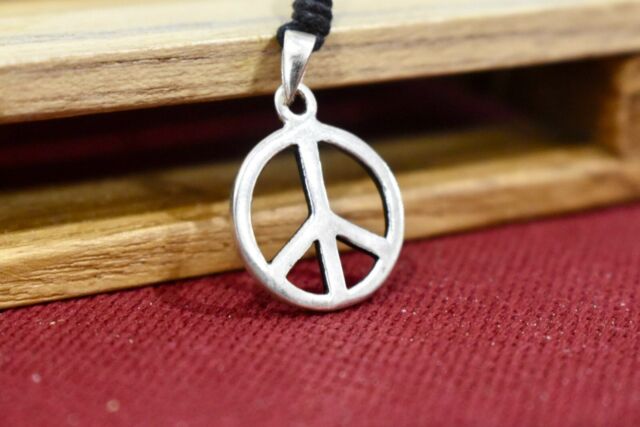 Peace Sign 92.5 Sterling Silver Brass Pewter Charm Necklace Pendant Jewelry