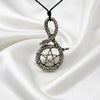 Pentagram Snake 92.5 Sterling Silver Necklace Pendant Jewelry