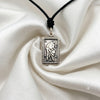 Rectangle Chinese Zodiac Sterling Silver Pewter Brass Necklace Pendant Jewelry