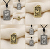 Rectangle Chinese Zodiac Sterling Silver Pewter Brass Necklace Pendant Jewelry