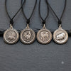 Chinese Zodiac Animal Amulets 92.5 Sterling Silver Necklace Pendant Jewelry