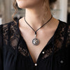 Evil Eye Snake Round 92.5 Sterling Silver Charm Necklace Pendant Jewelry