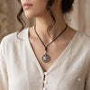 Evil Eye Snake Round 92.5 Sterling Silver Charm Necklace Pendant Jewelry