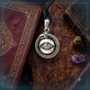 Evil Eye Snake Round 92.5 Sterling Silver Charm Necklace Pendant Jewelry