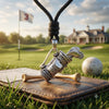 Vintage Golf Club Bag Charm 92.5 Sterling Silver Necklace Pendant Jewelry